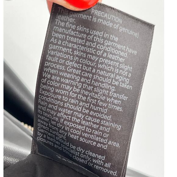 Mackage Black Baya Lamb Leather Biker Moto Motorcycle Jacket size Small - Picture 10 of 10